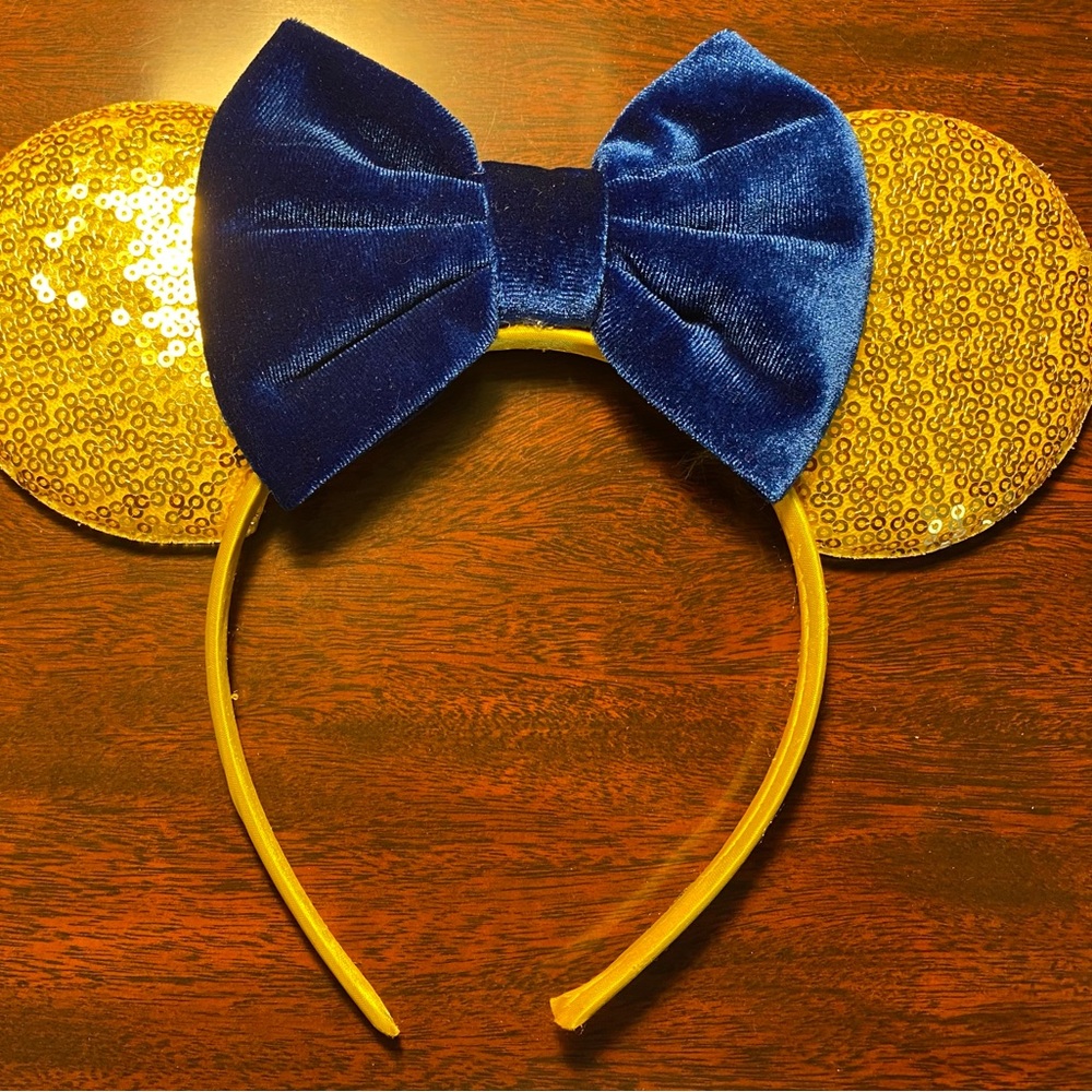 Disney Gold and Blue Minnie Mouse Ears Headband